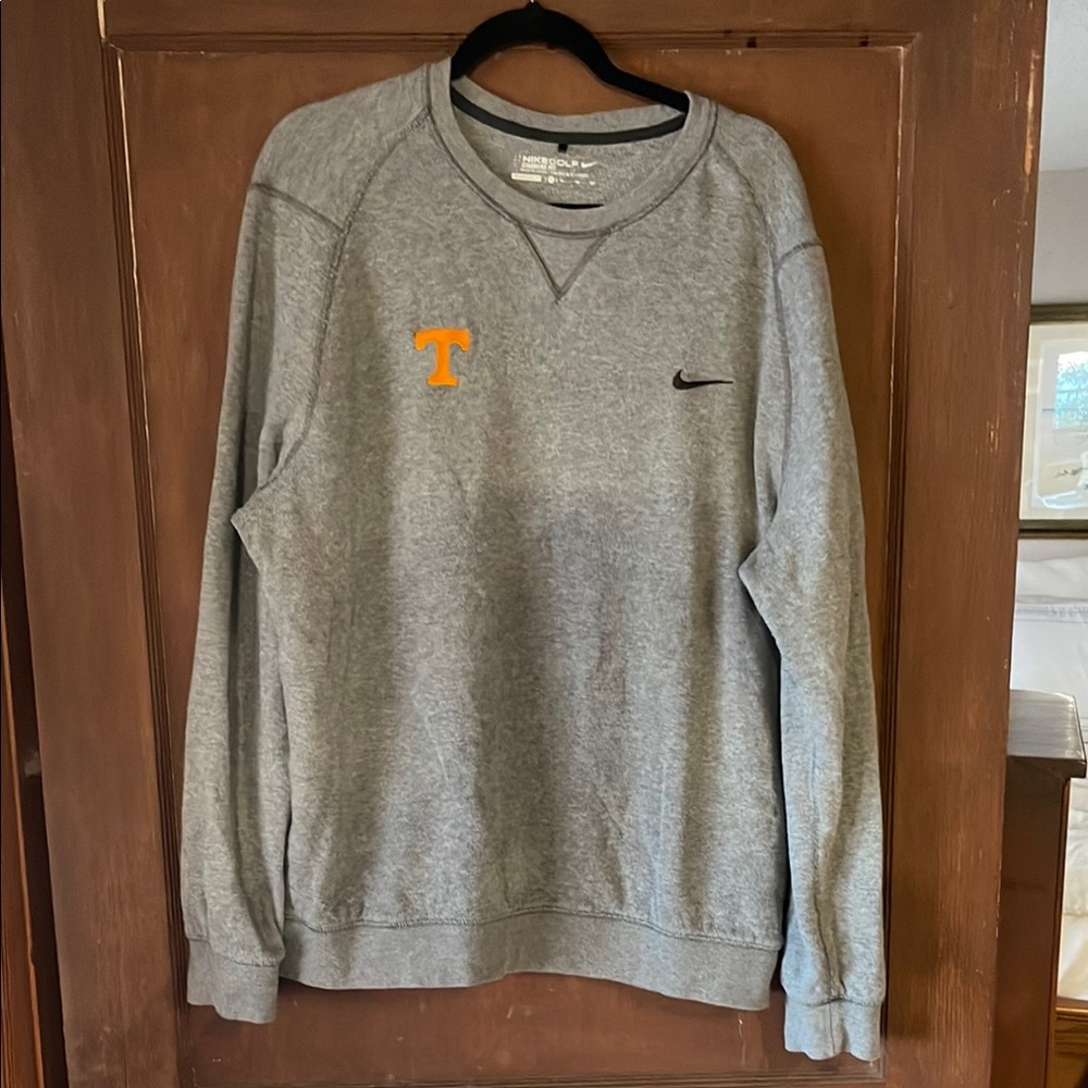 Nike Gray and Orange Crewneck Sweatshirt